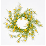15" Spring Yellow Flower Candle Ring