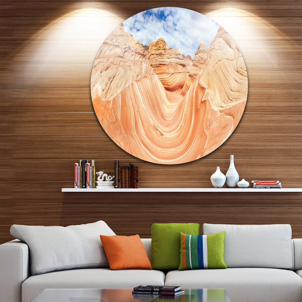 Waves Of Natural Wonder, Landscape Photo Disc Metal Artwork, 23"