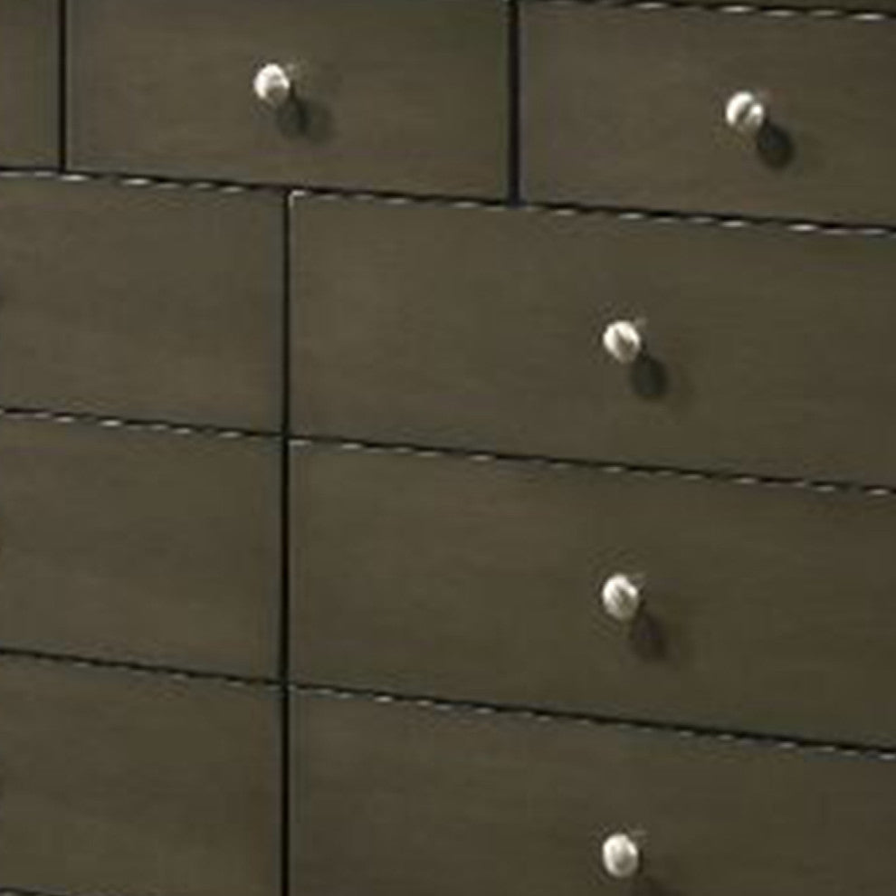 Benzara BM269076 Dresser With 9 Drawers and Panel Base Support, Gray