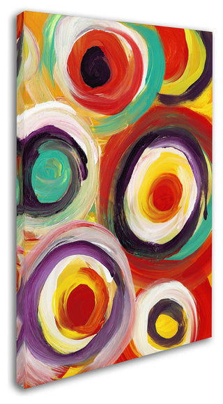 'Bright Bold Circles Vertical' Canvas Art, 24x16