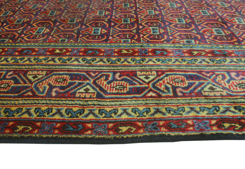 Fine Vintage Distressed Ghulam Blue/Red Rug, 7'0x10'2