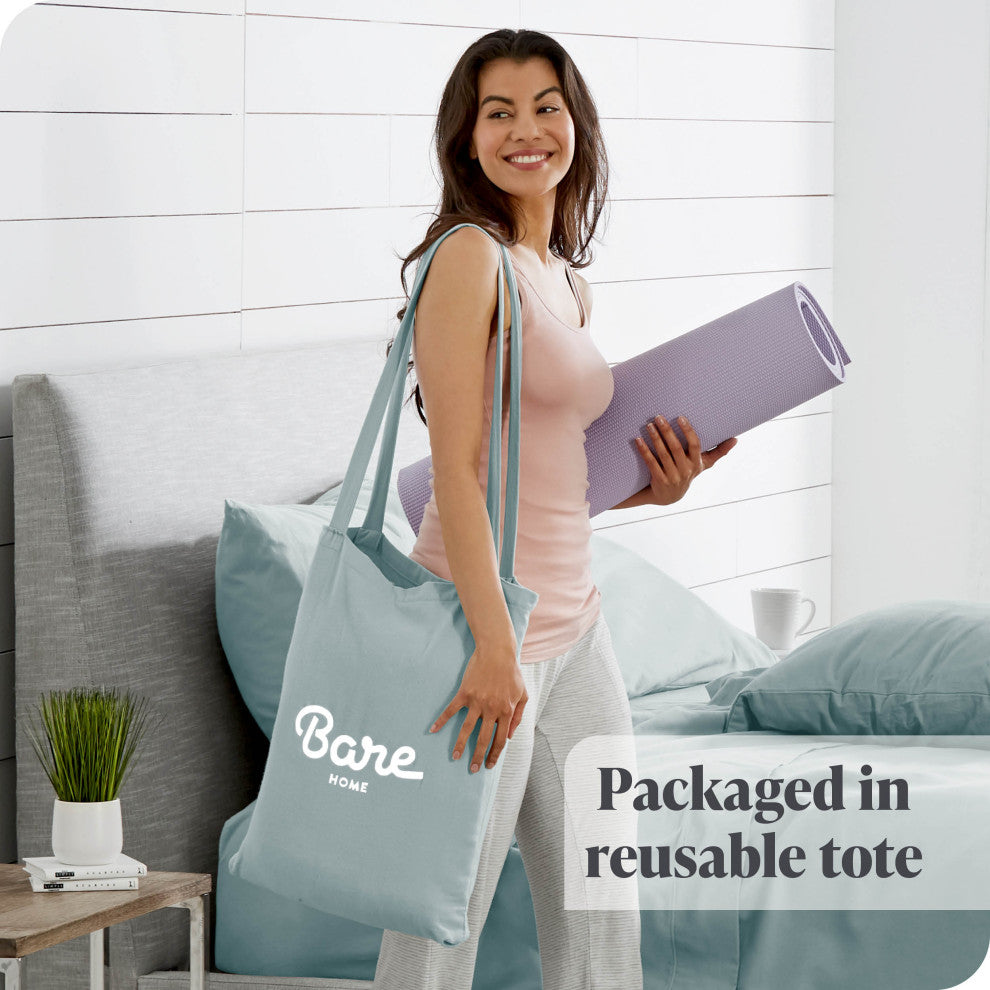 Bare Home Cotton Flannel Sheet Set, Light Blue, Twin Xl