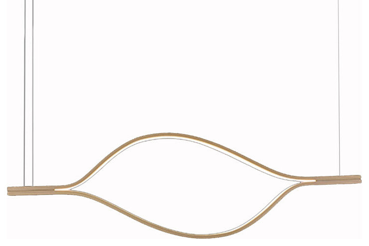 Kussnacht | Creative Gold Wave Chandelier for Dining Room, 71"