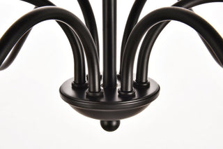 Rohan Collection Chandelier, 36" x 19", 6-Light, Matte Black Finish