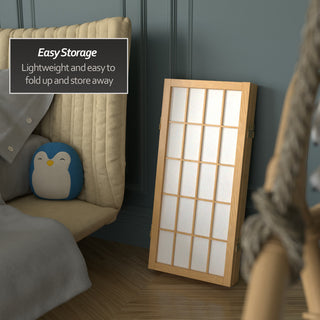 2' Tall Desktop Window Pane Shoji Screen, Natural, 4 Panels