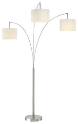 Bankes LED Arched Floor Lamp, Brushed Steel