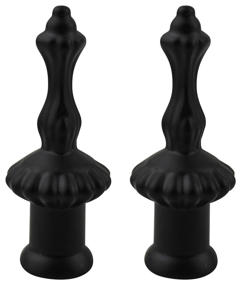 Markington Lamp Finial, 2" Tall, Matte Black, Set of 2