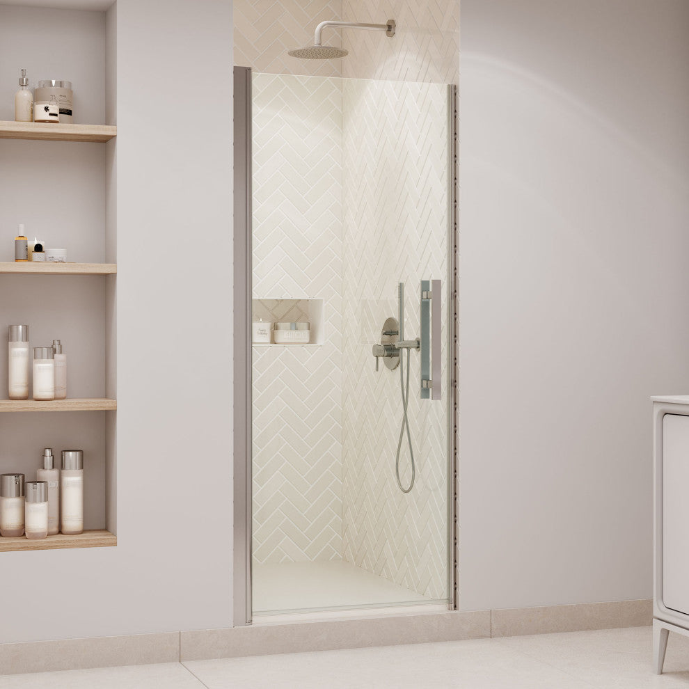 Pasadena 31 5/8-33"Wx72"H Alcove Pivot Shower Door Satin Nickel