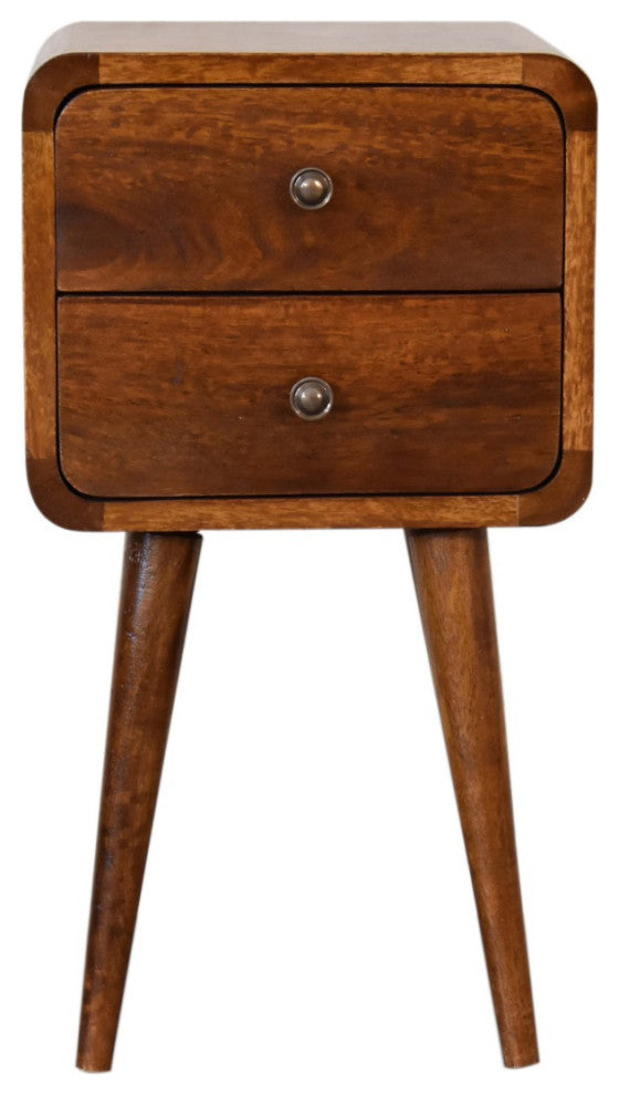 Mini Chestnut Curved Nightsand