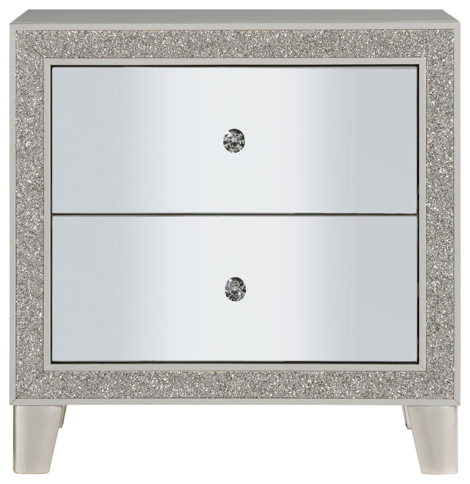 ACME Sliverfluff Nightstand, Mirrored and Champagne