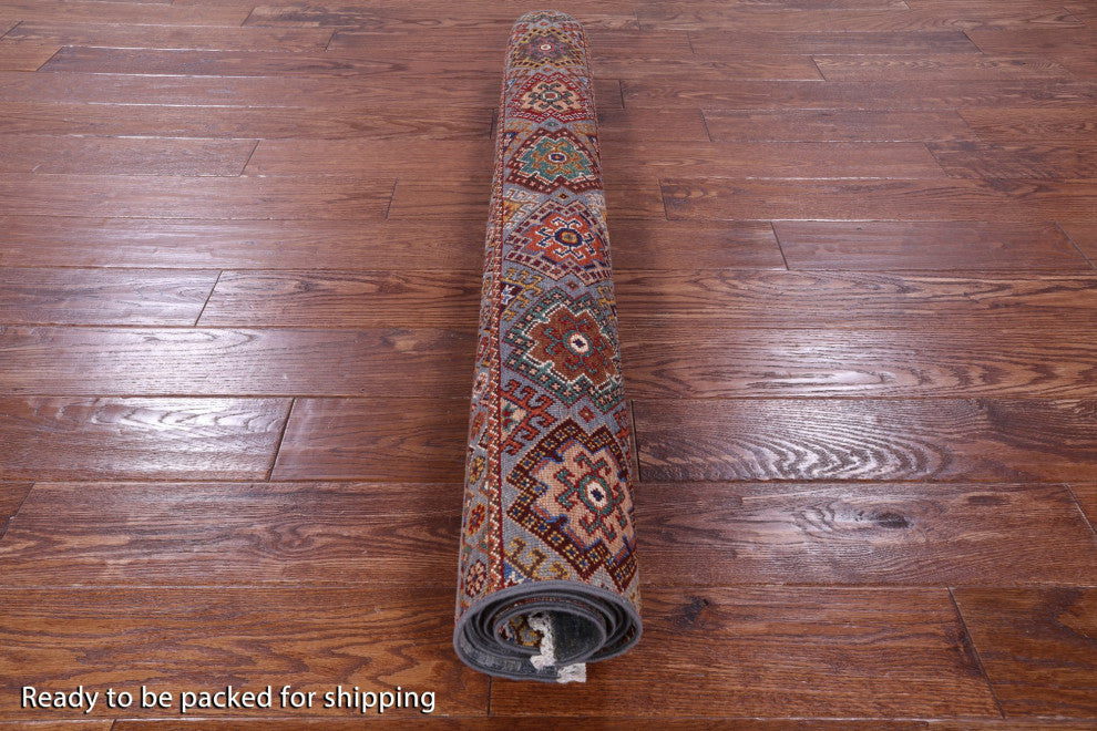 Super Kazak Khorjin Hand Knotted Wool Rug 4' 1" X 5' 10" - Q12511