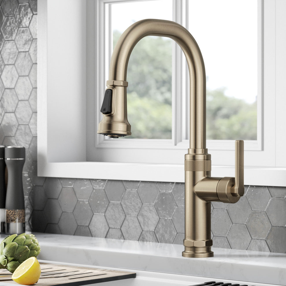 Sellette Pull-Down Kitchen Faucet, Spot Free Antique Champagne Bronze