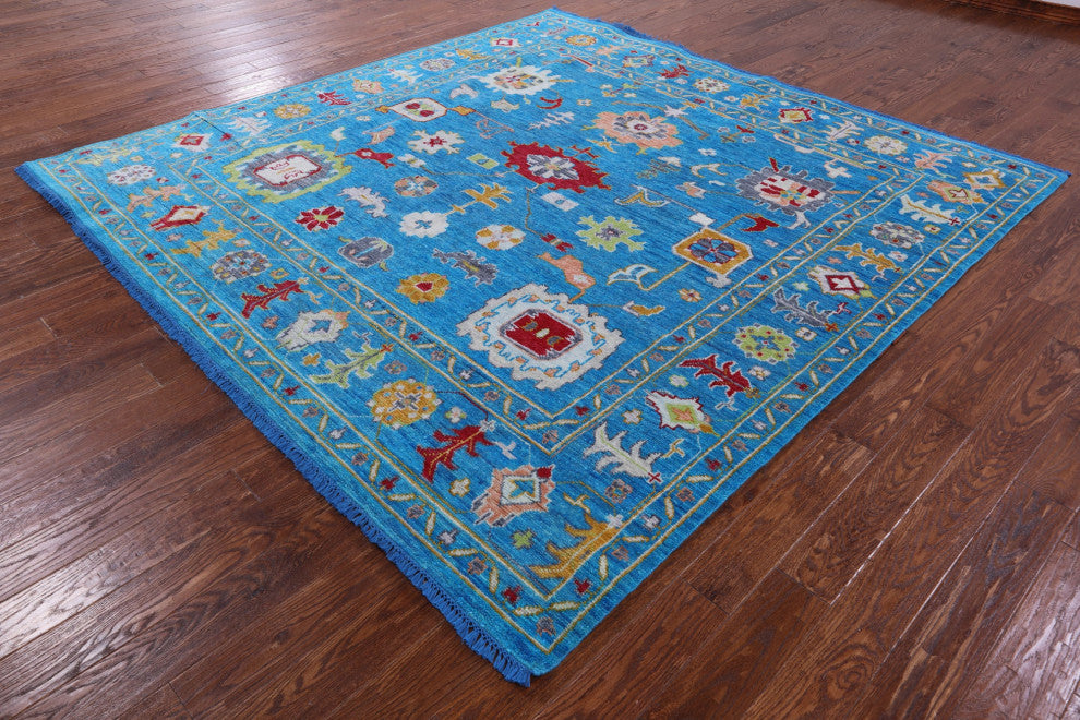 9' Square Turkish Oushak Hand Knotted Rug - Q13326