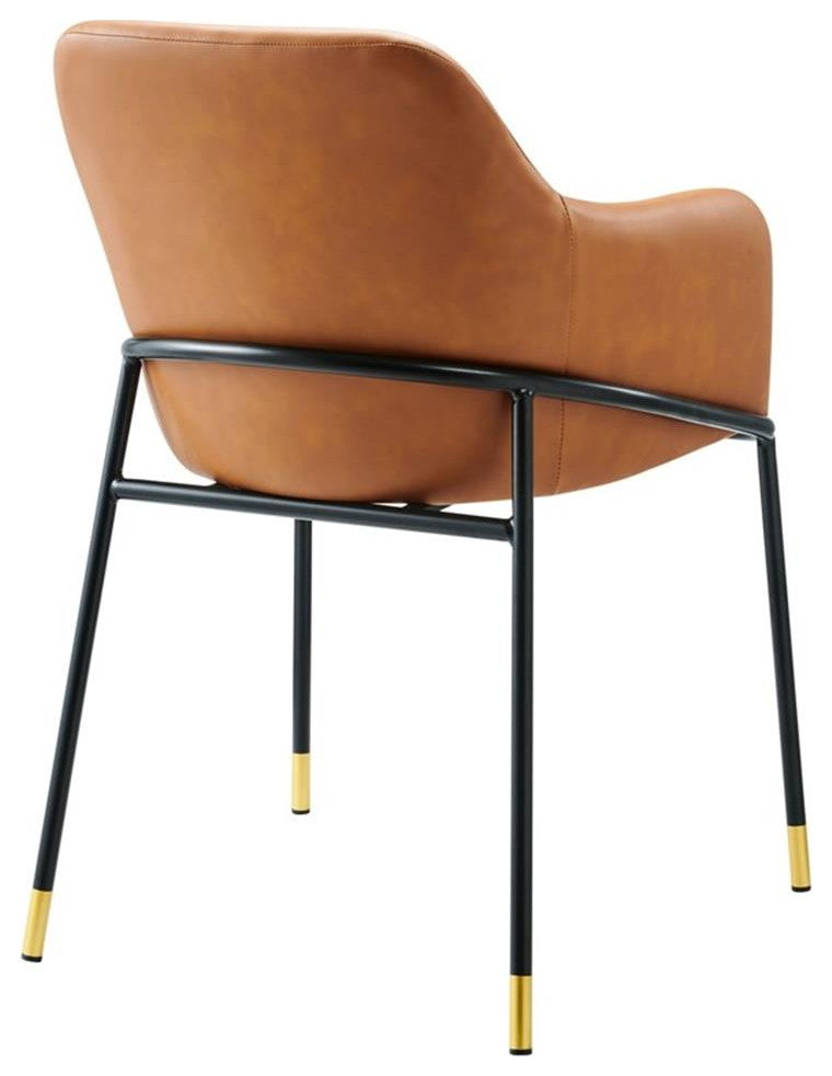 Jovi Vegan Leather Dining Chair Black Tan
