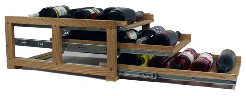 3 Shelf 18 Bottle Wine Slide and Store