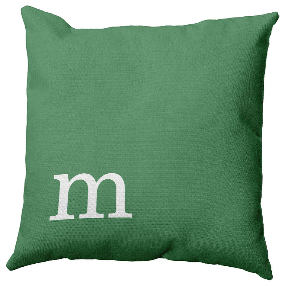 16"x16" Modern Monogram Decorative Throw Pillow, Sage