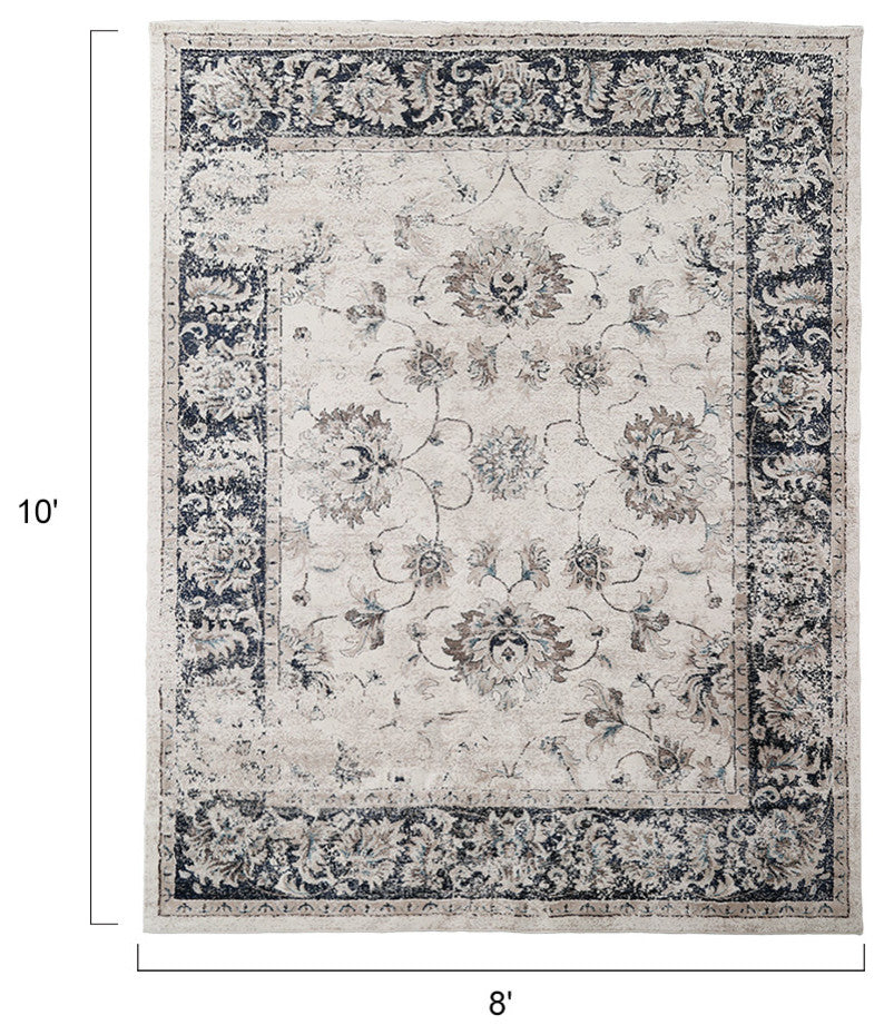 LNC Distressed Polyester Area Rug, 8' X 10'