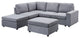 Skye Light Gray Linen 6 Seat Reversible Modular Sectional Sofa With Ottoman