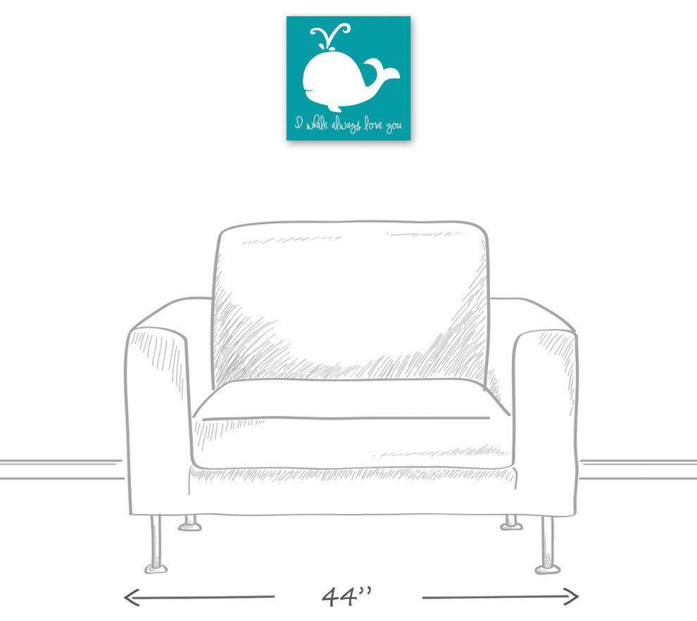 Whale Always Love 12x12 Canvas Wall Art