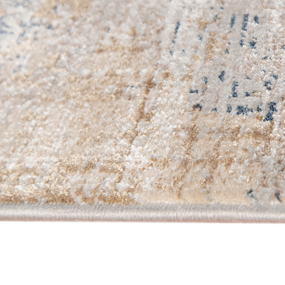 Haleena Menno Gold Polyester Blend Area Rug, 5'3"x7'6"