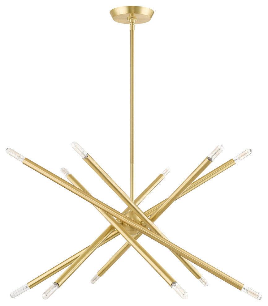 Livex Lighting Soho 12 Light Satin Brass Chandelier