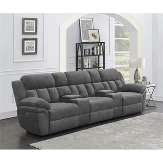 Pemberly Row 5-Piece Upholstered Theater Seating in Charcoal