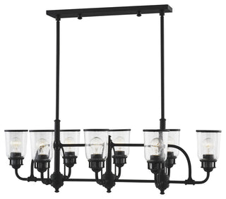 Livex Lighting 40028 Lawrenceville 8 Light 21"W Linear Chandelier - Black