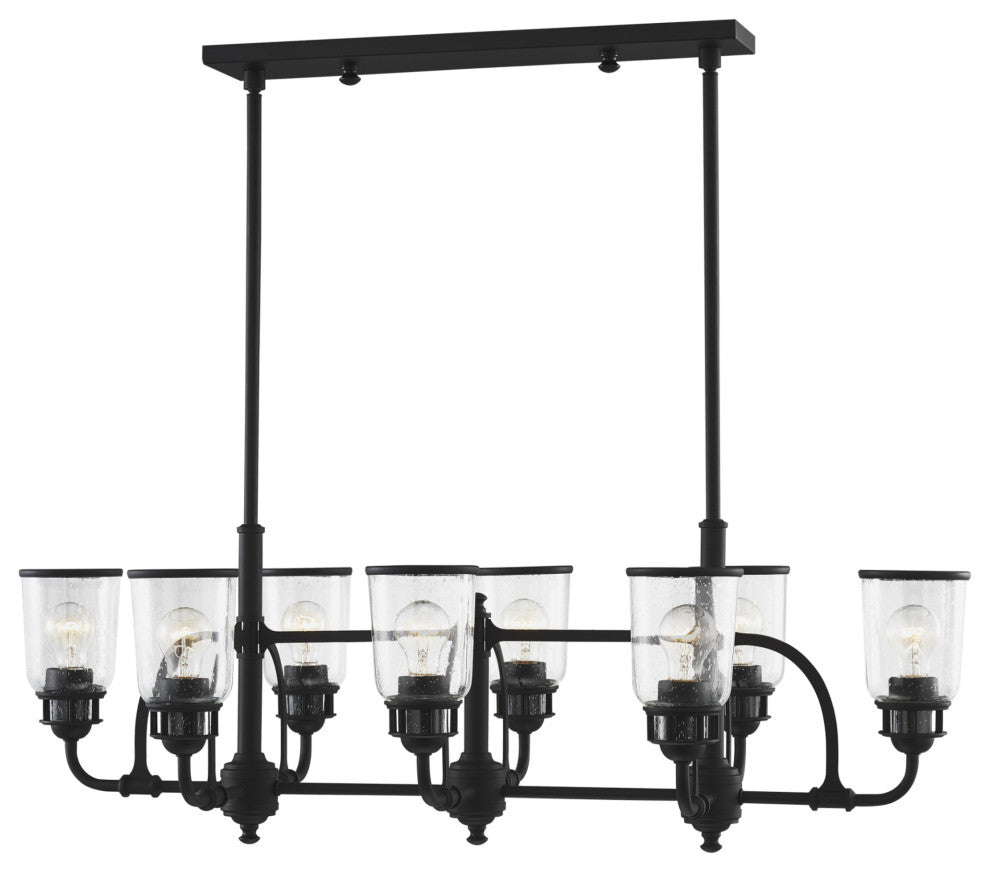 Livex Lighting 40028 Lawrenceville 8 Light 21"W Linear Chandelier - Black