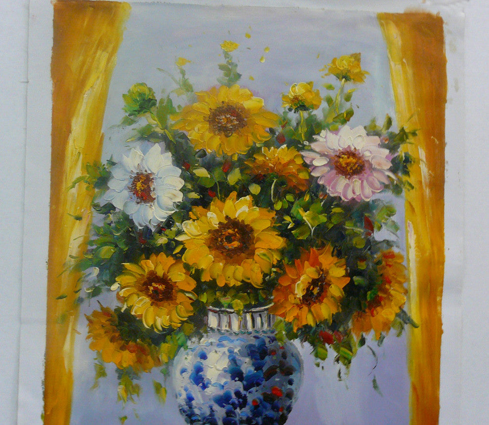 Oil Paint Canvas Art Sunflower Wall Decor