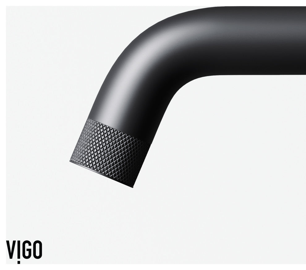 VIGO Ruxton 9" H Single Handle Single Hole Bathroom Faucet, Matte Black, Without Extras