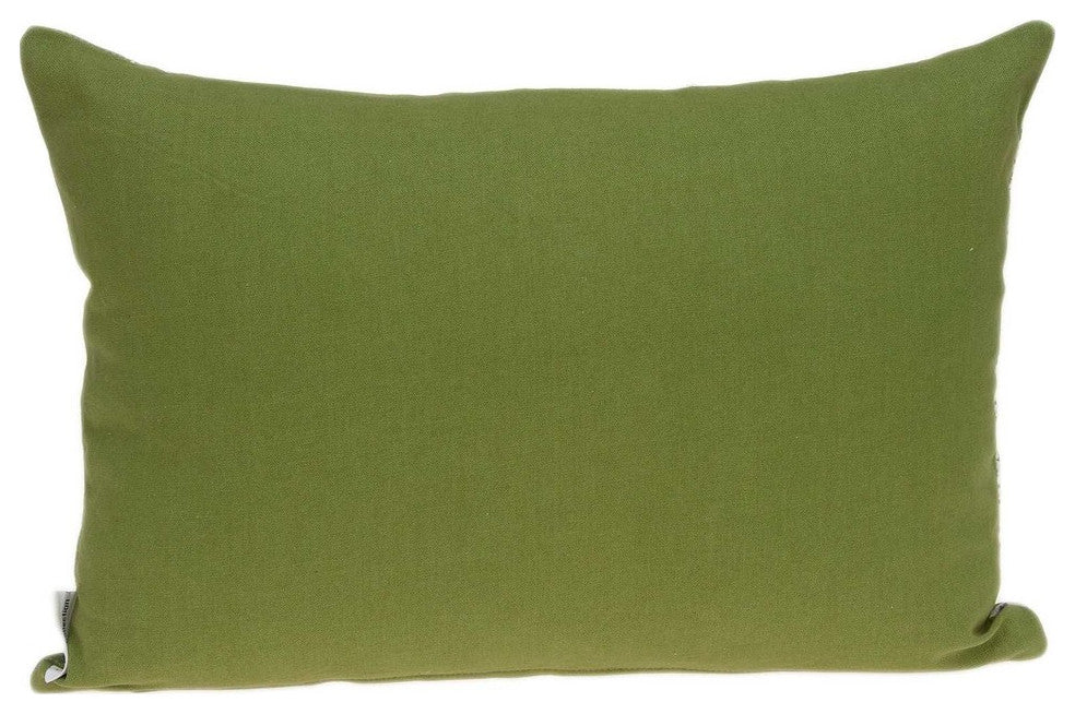 HomeRoots 20" x 6" x 14" Tropical Green Cotton Pillow Cover With Poly Insert