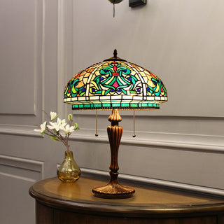 Doloris Tiffany-Style Victorian Stained Glass Table Lamp 17" Width