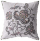 20 Gray White Wildflower Suede Throw Pillow