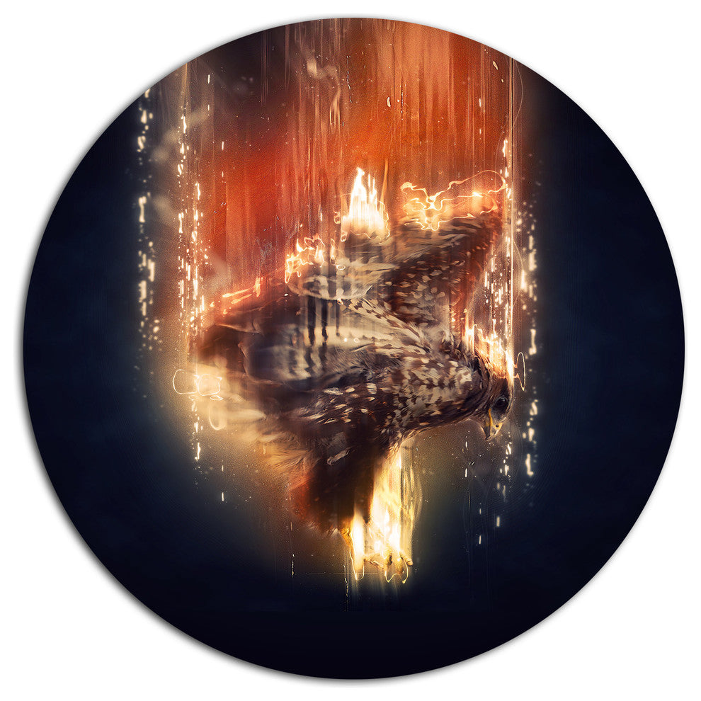 Falcon In Flight, Animal Round Wall Art, 23"