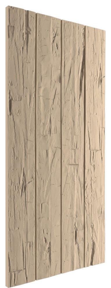 Rustic 4 Board Joined B-N-B Faux Wood Shutters, Hand Hewn, 22x52"