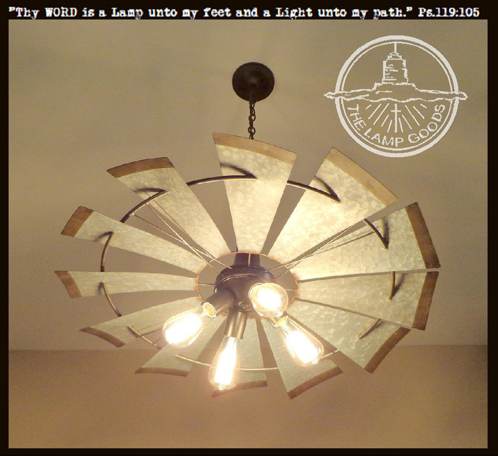 Lamp Goods Exclusive Windmill Chandelier Light Fixture - Non Motorized