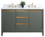 Vanity Art Bathroom Vanity With Sink, Vintage Green, 54" Double