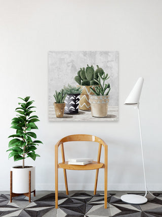 "Triangle Pots" Painting Print on Wrapped Canvas