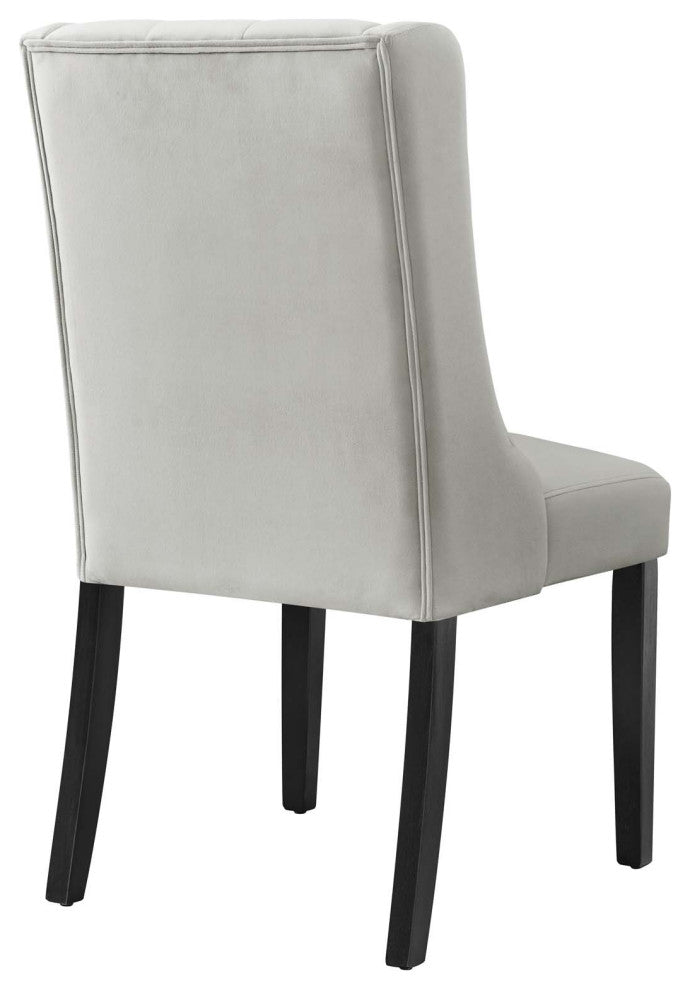 Baronet Performance Velvet Dining Chairs, Set of 2, Light Gray