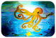 Octopus Gone Yellow Plush Bath Mat, 20"x15