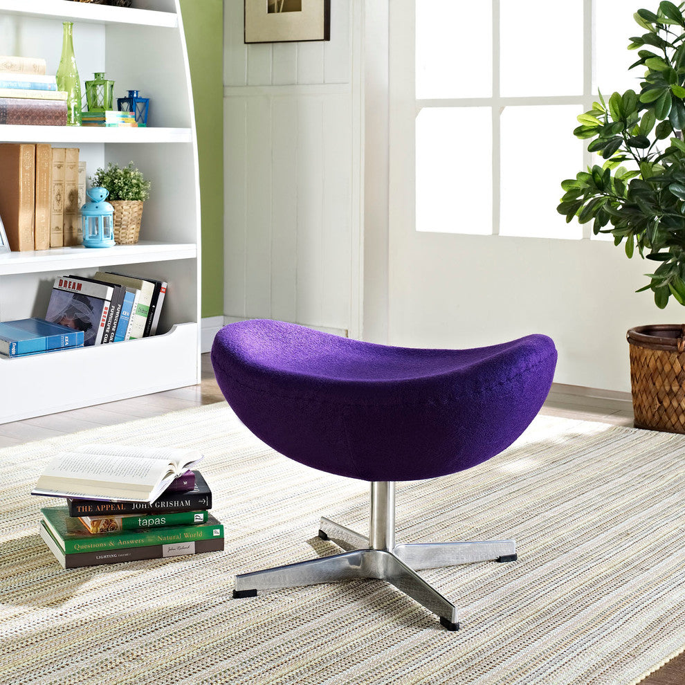 Modern Contemporary Living Room Wool Ottoman Purple