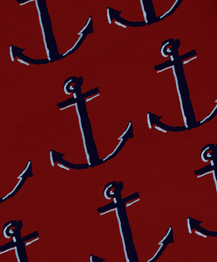 Polyester Decorative Napkin, Anchor, Blue, Set of 4