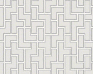 Metropolis, Urban Graphic Stripes Floral Textured Plain White Wallpaper Roll