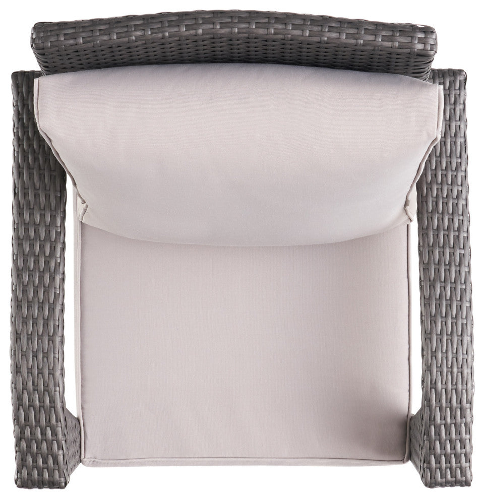GDF Studio 3-Piece Maui Outdoor Gray Wicker Chat With Cushions Set
