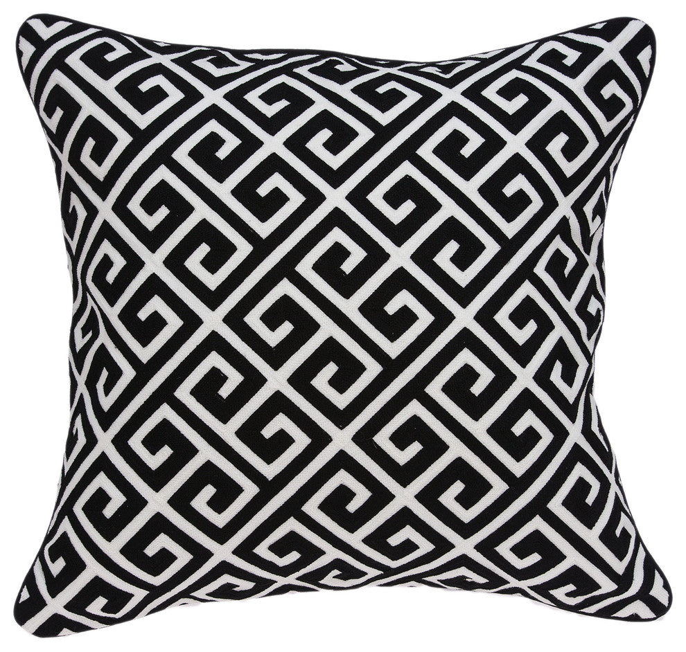 Cameo Transitional Black and White Pillow Cover With Poly Insert