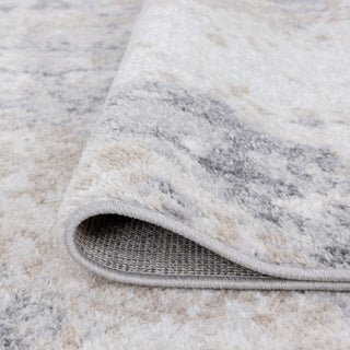 Spokane Contemporary Abstract Gray & Cream Rectangle Area Rug, 8'x10'