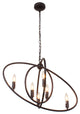 Chloe Lighting Nina Transitional 6-Light Rubbed Bronze Ceiling Pendant 21"