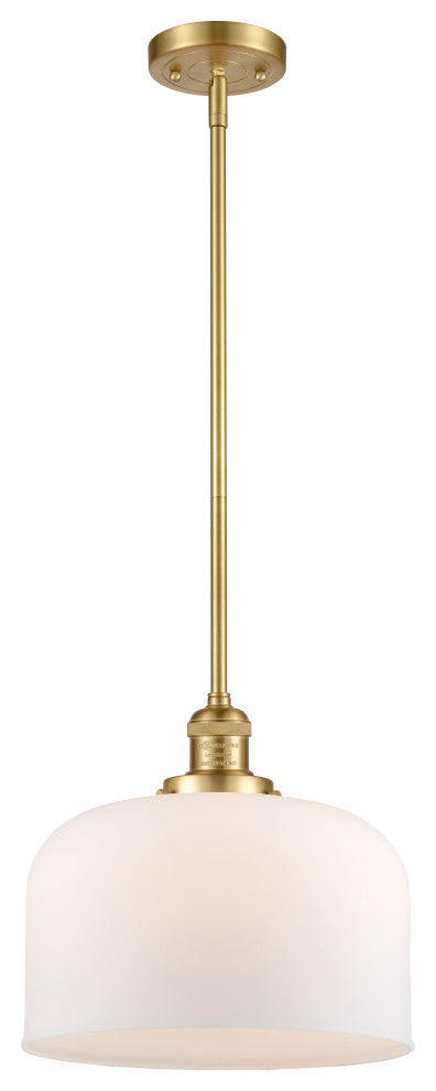 Bell Mini Pendant, Satin Gold, Matte White