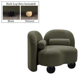 Daphne Upholstered Chair/Loveseat/Sofa, Olive, Boucle Fabric, Chair