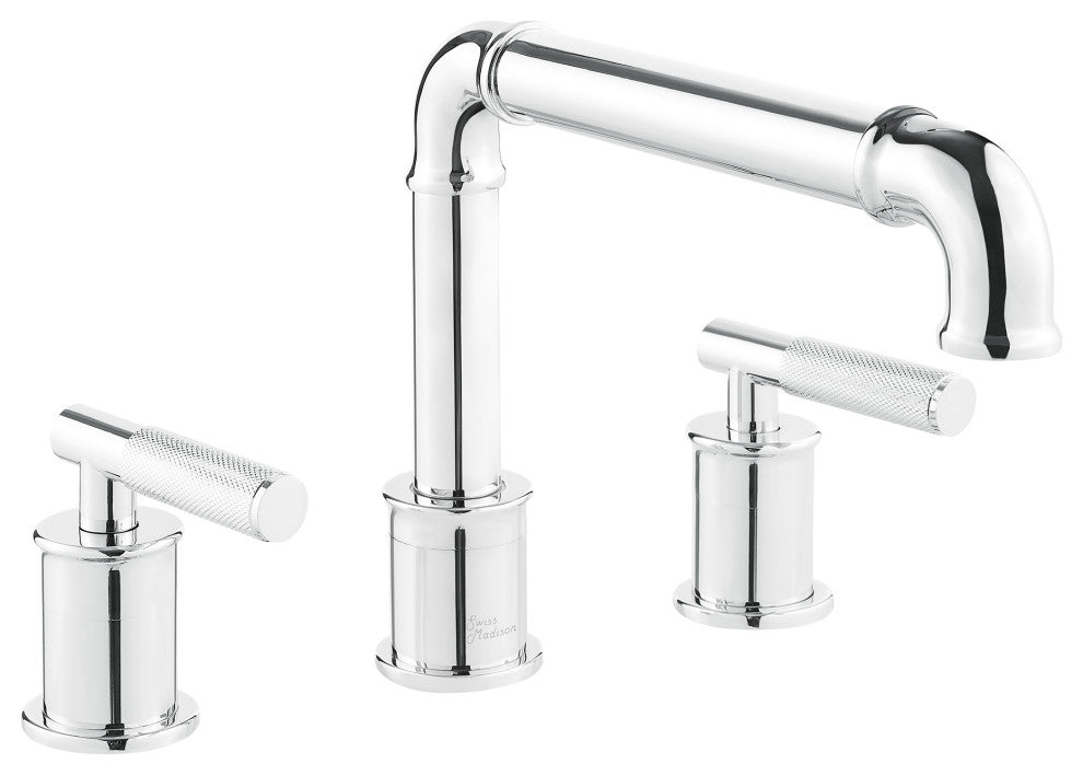 Avallon 8" Widespread, Sleek Handle, Bathroom Faucet, Chrome